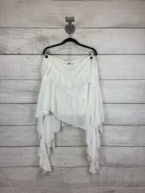 Shein Plus Size White Ruffle Handkerchief Skirt Size 4XL